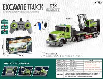 Alloy RC Construction Truck – Simulated Forklift & Crane Toy with Spray Effect