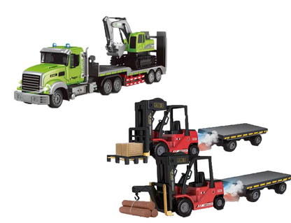 Alloy RC Construction Truck – Simulated Forklift & Crane Toy with Spray Effect