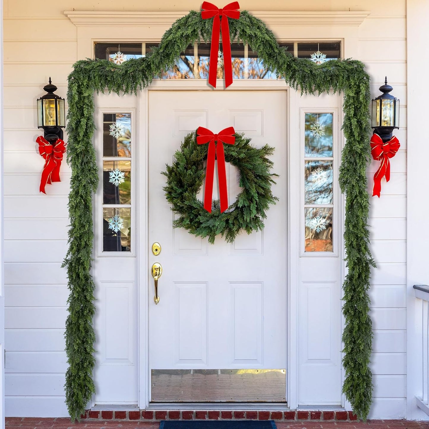 Artificial Realistic Faux Greenery Garland for  Christmas Cedar Garland,