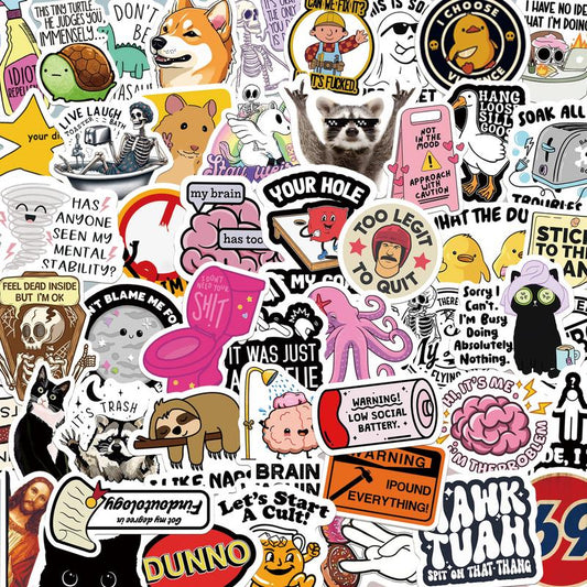 130PCS Funny Saying Sticker Pack - Snarky,